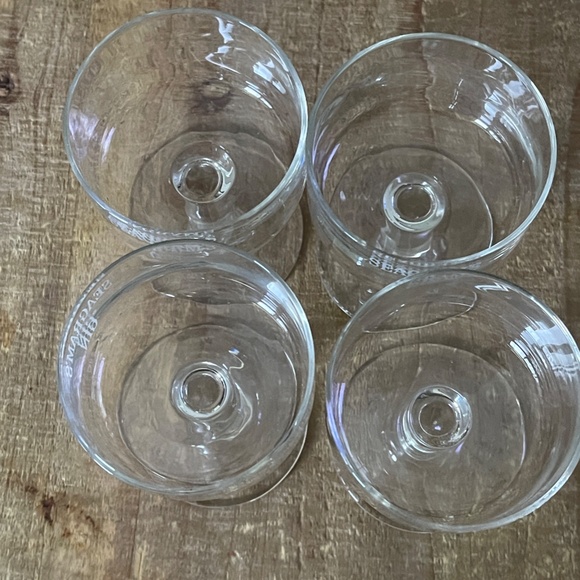 Set of 4 Clear Seagrams Gin Stemmed Glasses with White Print - Picture 5 of 11